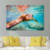 Green Sea Turtle Swims Underwater Wall Pictures Canvas Painting Ocean Marine Life Animal Posters Prints for Living Room Decor