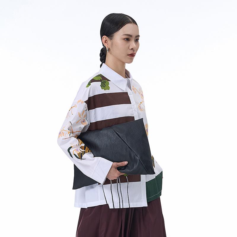 2026 Spring/Summer Trendy Korean/Japanese Style Plus Size Women's Loose Long Sleeve Print Shirt 69213