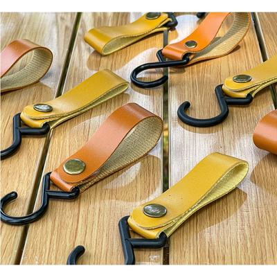 5pcs Tent Hook Portable Fastening Pu Storage Tableware Hanging Picnic Outdoor Camping Clothesline Snap Button Leatherwear SHook