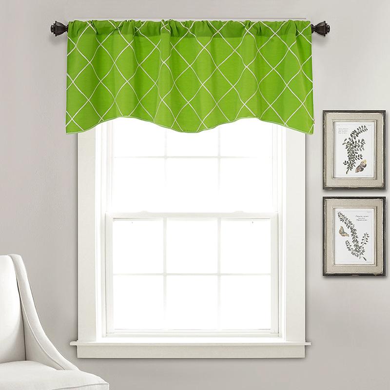 Finished Curtains Solid Color Embroidery Sleeve Short Curtain Fan Curtains Solid Color Curtain Curtains