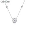QIBAOKU Luxury Mobius Necklace for Women Niche Elegant Inspired Zirconia Shining Pendant Jumping Heart Valentine  Gift