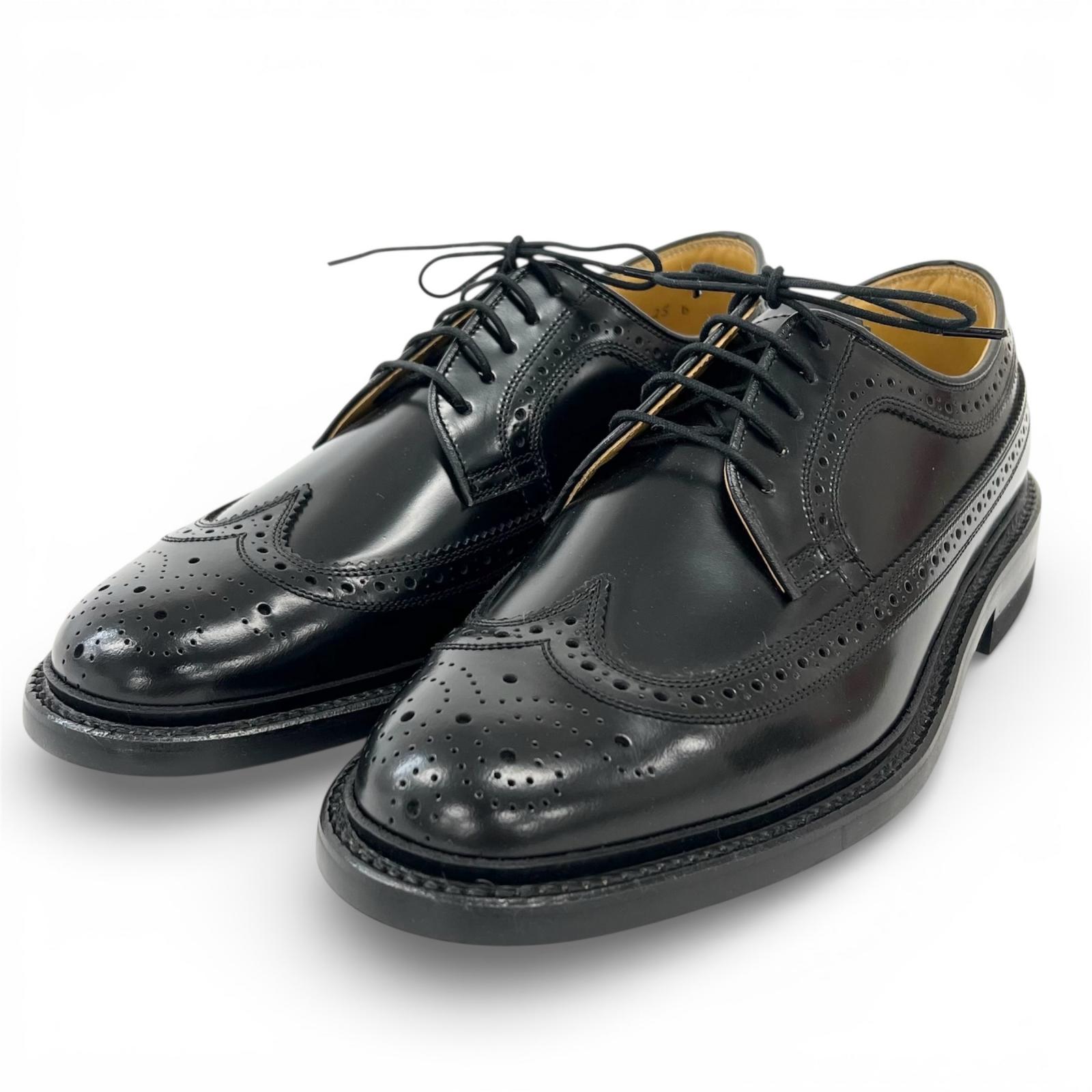 Pristine REGAL Leather shoes Wing tip black leather mens 25 Used