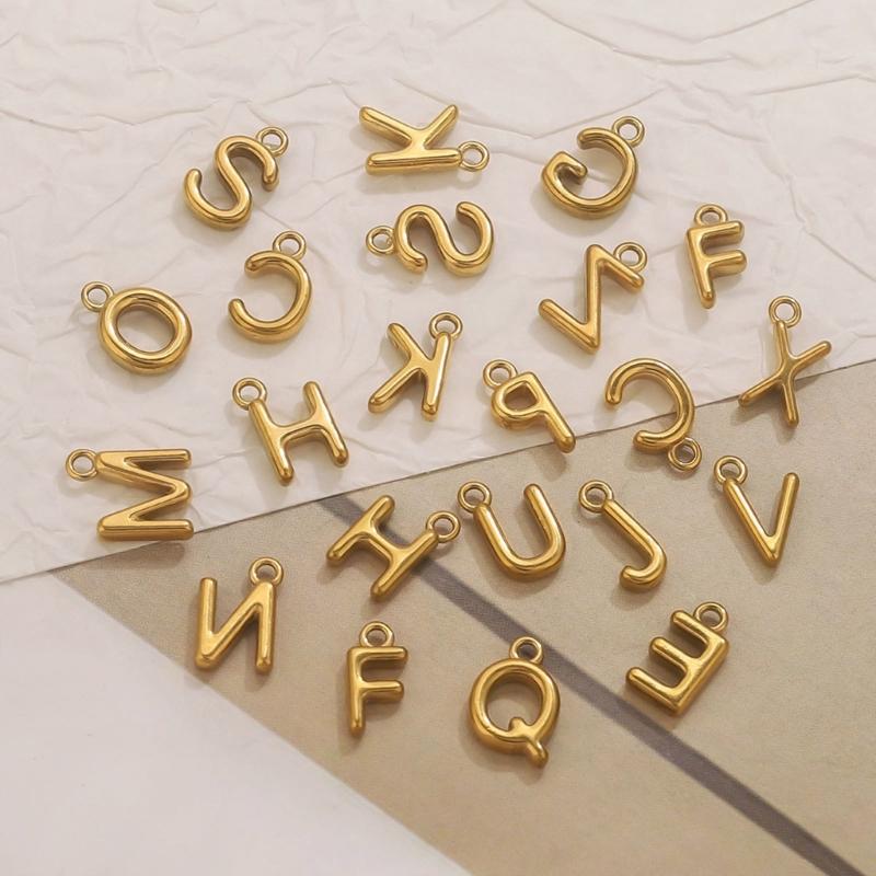 26 Piece Miniature Letter Charms With Vacuum Plating For Custom Jewelry Design Allergy Resistant Metal Accessories