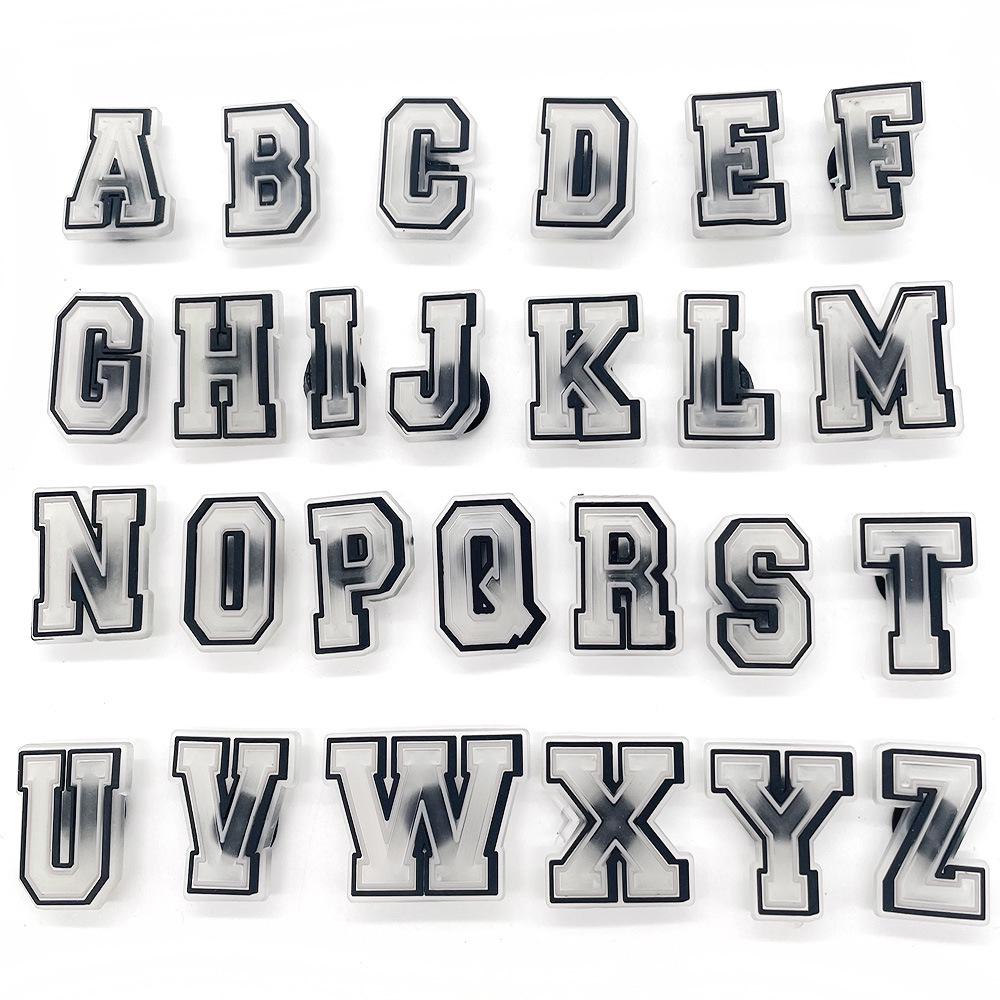 Fluorescent PVC Soft Rubber Clog Shoe Decorations - Letters & Numbers - DIY Accessories