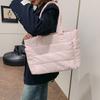 Large Capacity Puffy Laptop Bag Soft Commute Briefcase Fashion Quilted Tote Bag  Travel