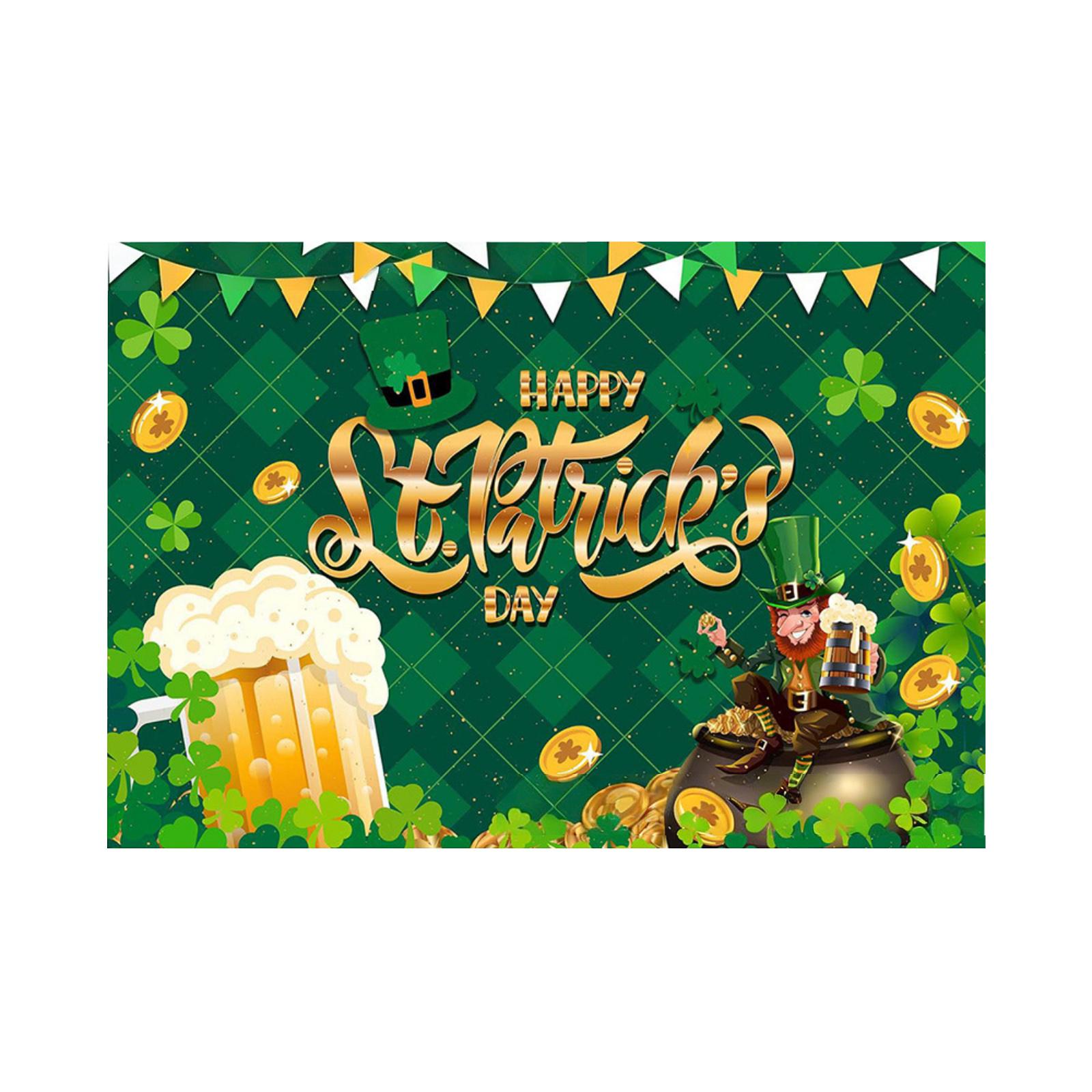 St. Patrick s Day Banner, Irish Commemorative Flag, Decorative Flag With Shamrocks One Size