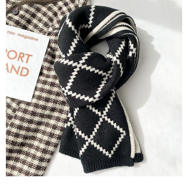 

Scarf female autumn and winter versatile scarf thickened couple Christmas tide fashion street double-sided plaid Korean version of men