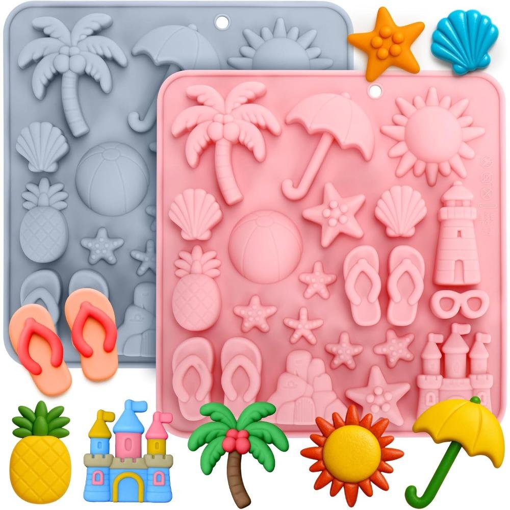 Seashell Beach Chocolate Silicone Molds Ocean Themed Cake Baking Molds for Candy Fondant Cupcake Cookie Dessert DIY Suppies