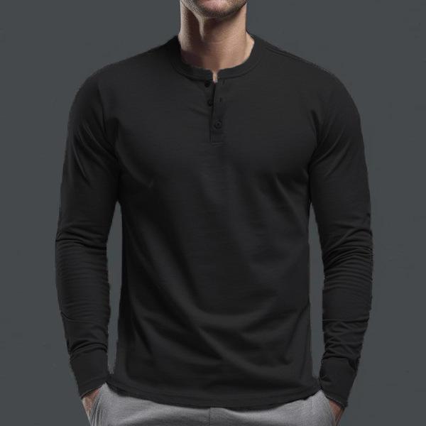 2024 New Spring And Autumn Men T-Shirt Leisure Sports Long Sleeve Men'S Clothing Base Shirt Henley Shirt Free Shipping