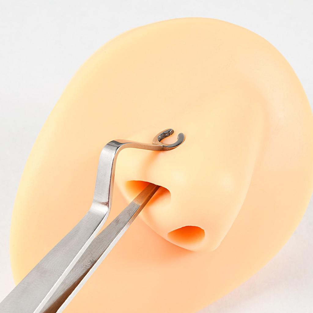 Ergonomic Piercing Aid Stainless Steel Texture Piercing Clamp Perfect for Accurate Navel Tongue and Ear Stud Placement