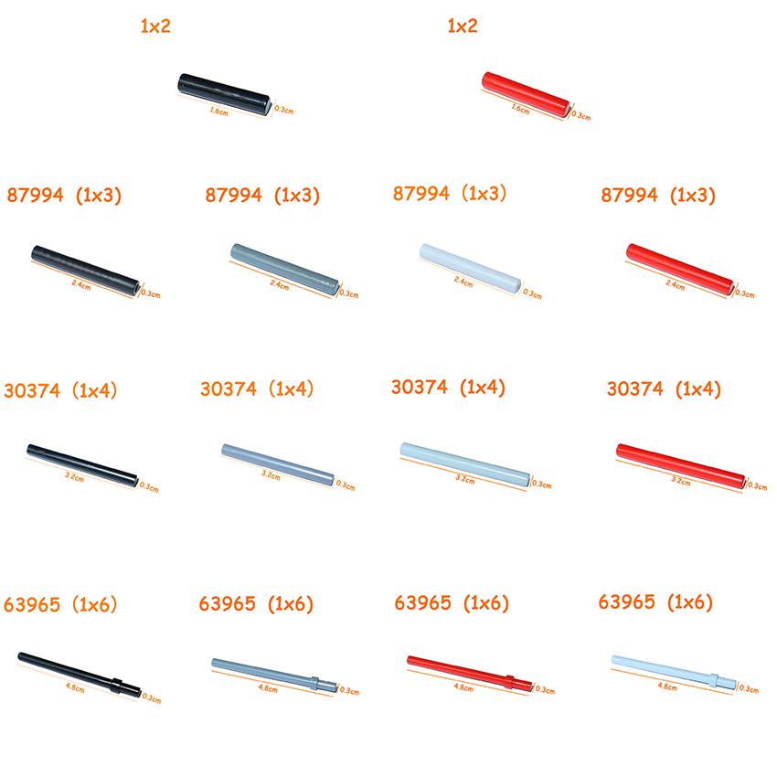 Professional Fishing Unisex Technical Parts Round Bar 1X6 1X4 1X3 1X2 Accessories Bricks Building Blocks Moc Assembles Particles Diy Toy 87994 30374 63965