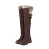 Academy Style Autumn and Winter Simple Large Size Suede Over the Knee Student Women's Boots