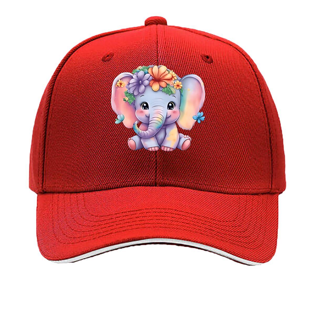 Adjustable Snapback Baseball Cap Cute Elephant Print Dad Hat Suitable for Outdoor Sports Hiking Sandwich Baseball Cap One Size