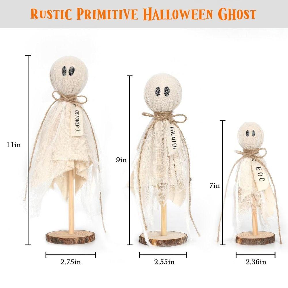 

Primitive Halloween Decorations Indoor Spooky Ghost Ornaments Trendy Halloween Decor 3pcs