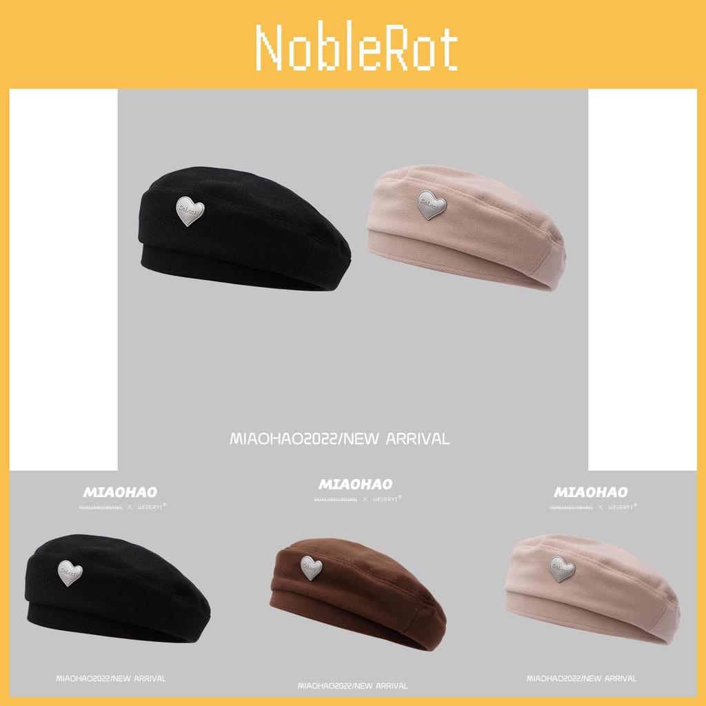 Heartpatterned Elegant Cotton Beret For Women Fashionable Accessory For Fall