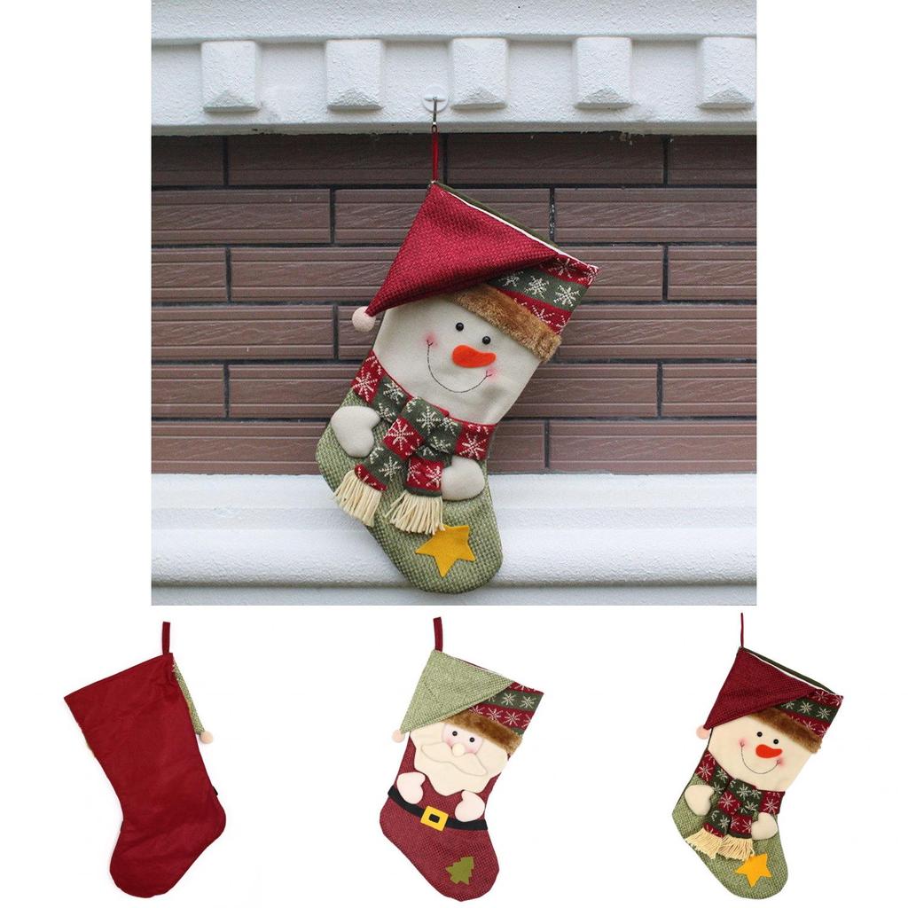 Christmas Stocking Handmade Nonwoven Santa Sock For Party Decor Gift For Friends