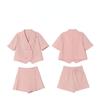 Fashionable Summer 2 Piece Suit for Women Short Sleeved Top and Skirt Set
