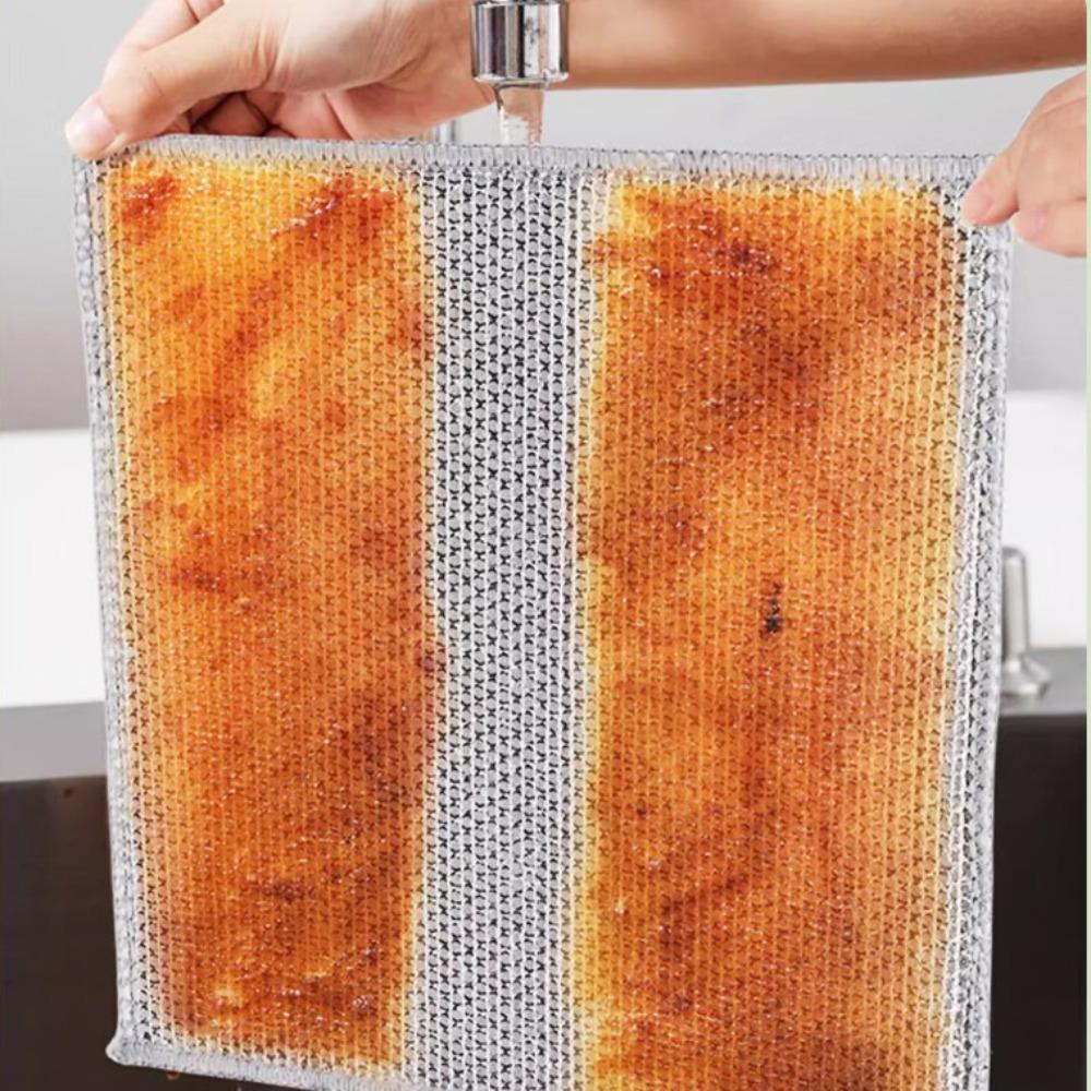 10pcs Single Layer Wire Dishwashing Rags Cleaning Products Kitchen Stovetop Dishwashing Kitchen