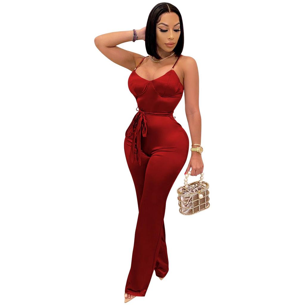 X3717 Sexy Jumpsuit: Gerade Hosen, Lässiger Chic für Europa & Amerika