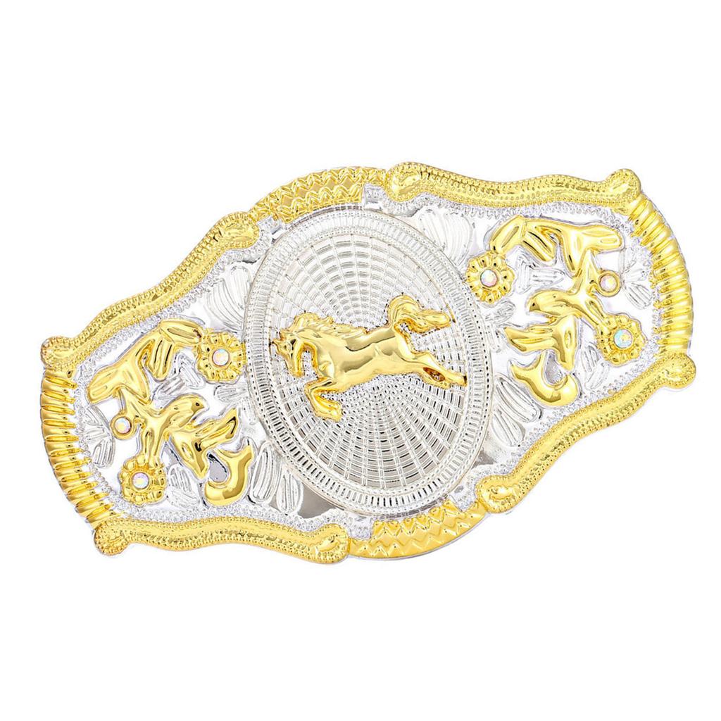 Vintage Western Cowboy Belt Buckle For Men Heavy Bull Longhorn Design Magnetic Clasp Double Sided Zinc Alloy