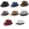 Chapéus Fedora de Aba Curta Chapéu Clássico com Faixas Cor Sólida Tamanho Único Serve na Maioria