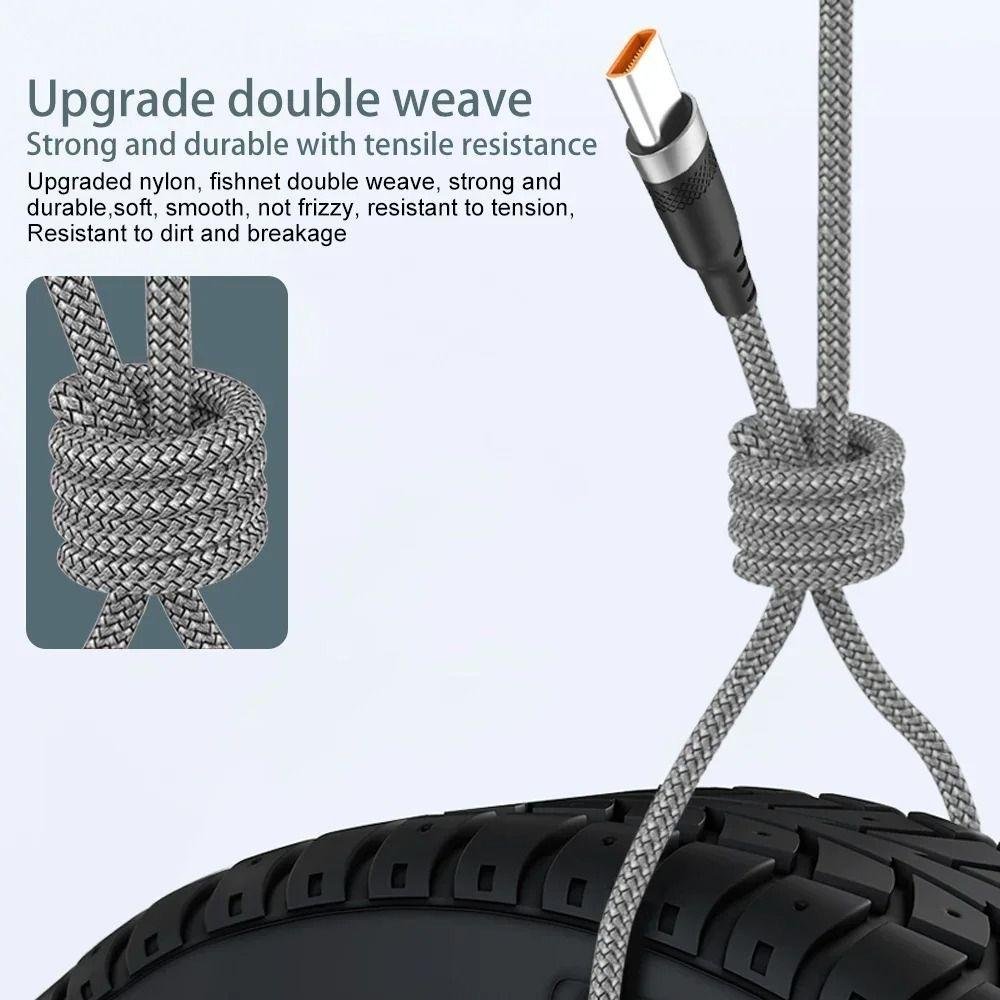 Weave USB TYPE C Cable Red/Black USB C Charging Cable Durable Extend Charging Cable  Mobile Device