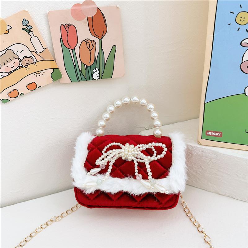 Charming Cartoon Style Red Pu Childrens Handbag With Breathable And Durable Design For Young Girls