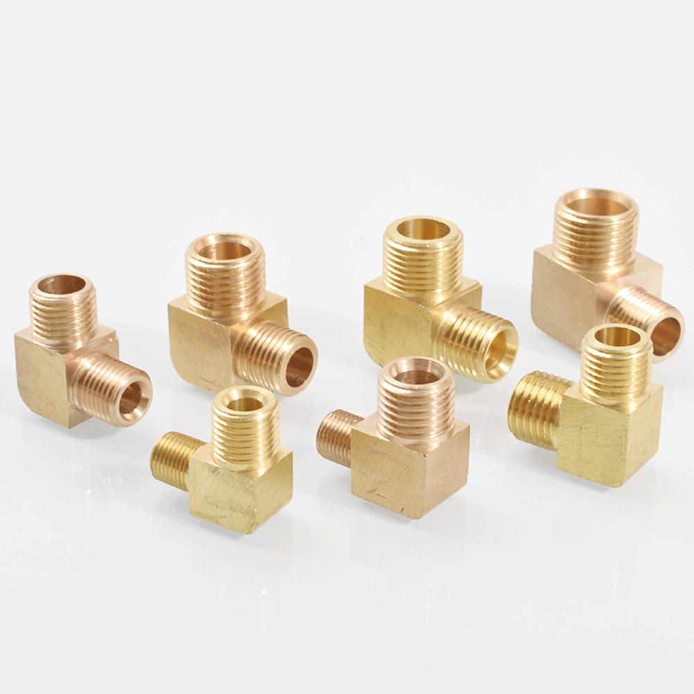 M12 M14 M16 M18 Metrico 1/8" 1/4" 3/8" 1/2" BSP Maschio Gomito a 90 Gradi Raccordo Tubo in Ottone Connettore Accoppiatore Acqua Gas Olio