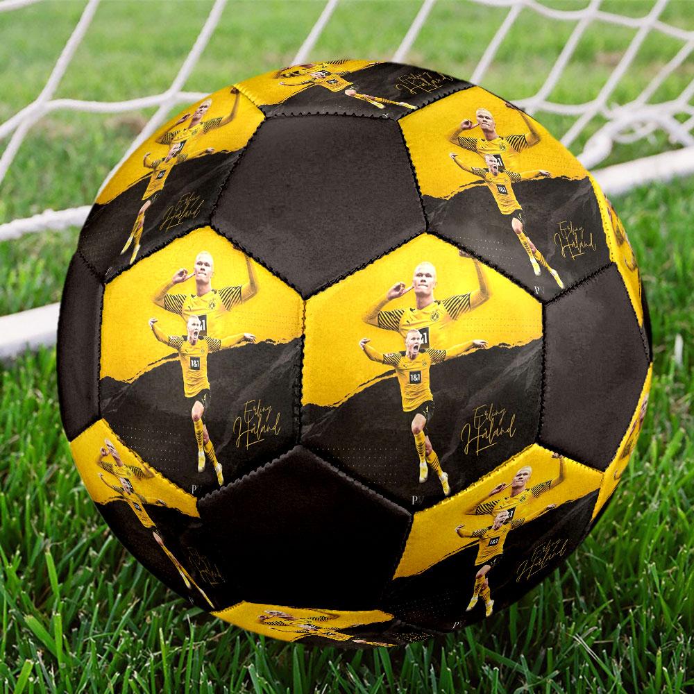 1PC Haaland Game Changer taglia 5 pallone da calcio Pallone da calcio indoor Praha Colorato Per tutte le età Cucito a macchina PVC Pronto per la competizione Resistente Alto rimbalzo