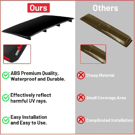 Universal Car Decorative Sunroof Vent Wind Deflector Black Top Cover DIY Car Sunroof Visor Decorative Exterior Accessories