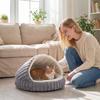 Cat Bed for Indoor Kittens w/ Non-Slip Bottom, 50 x 50 x 32 cm, Grey