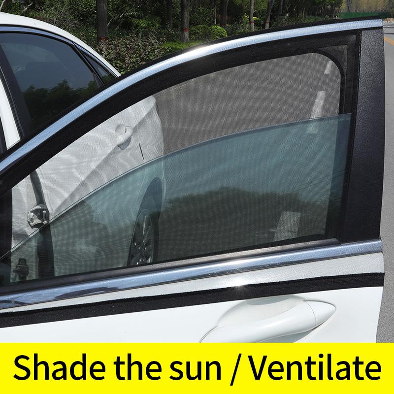 4-Piece Car Side Window Shade UV & Insect Resistant Universal Mosquito Net Breathable Mesh for Privacy Shades Screen Visor Cover