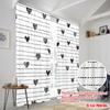 2pcs,2D Plane Printing Curtains Hearts On Wavy Lines Versatile Polyester (without Rod) Festive Ldeal for Bedroom, Living Room,