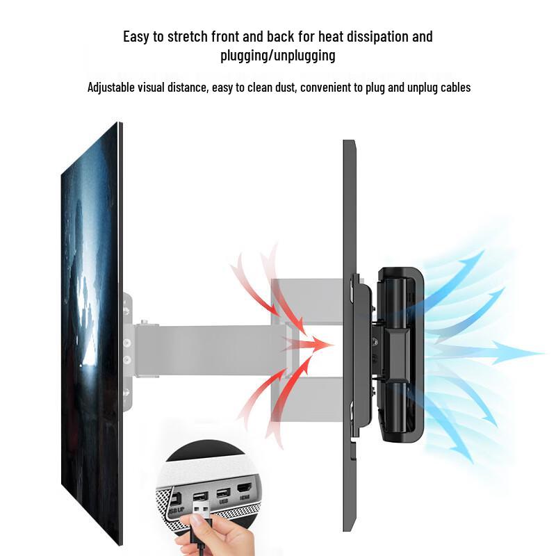 Junao 26-65 Inch Retractable Rotating TV Wall Mount