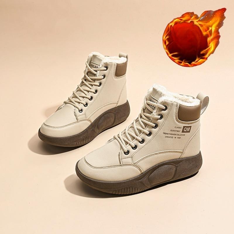 Thick-soled, Warm-up High-top Shoes, Versatile Thick-soled Thick-cotton Shoes, Short Boots, Snow Boots for Women