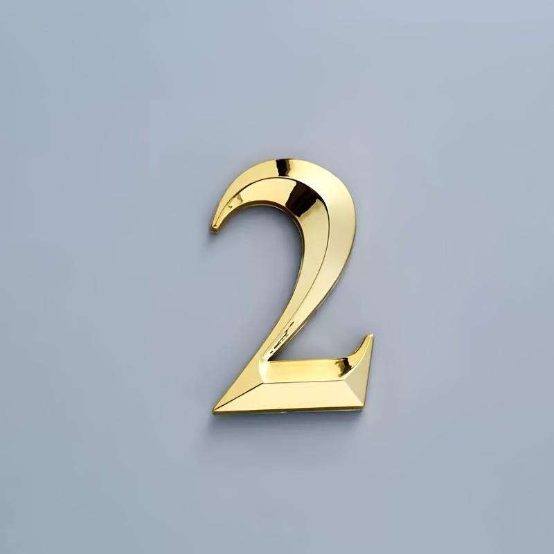Gold Address Door Label Number #0-9 ABS Height 5cm Golden Home Sticker Modern House Hotel Apartment Door Plate