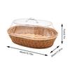 Versatile Imitation Rattan Wicker Basket with Acrylic Lid for Home Dining Table Storage Box Picnic Food Storage Plastic Basket #