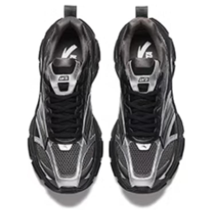Anta Comfortable Versatile Shock Absorbing Non-Slip Low-Top Casual Shoes Men sneaker Black Silver Gray 112518895-3