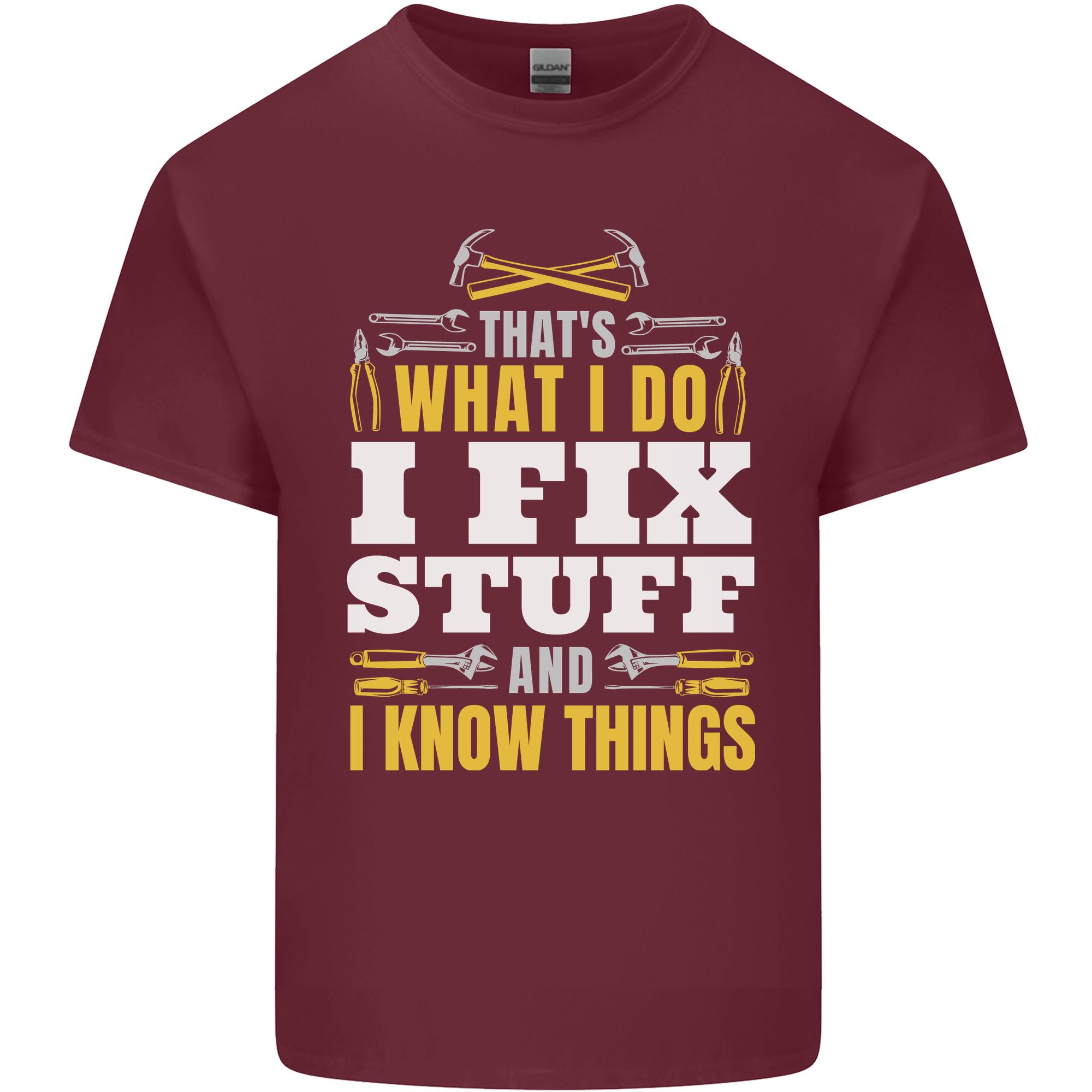 I Fix Stuff Funny Electrician Sparky Mechanic Unisexs Light Cotton TShirt S