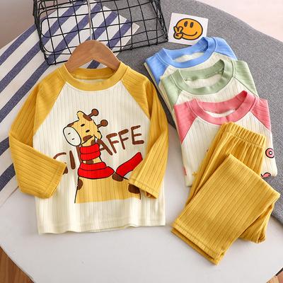 Cartoon Pajamas Suits Children's Boys Girls Spring Autumn Sleepwear Home Clothes Cotton Long Trousers Kids Pijamas