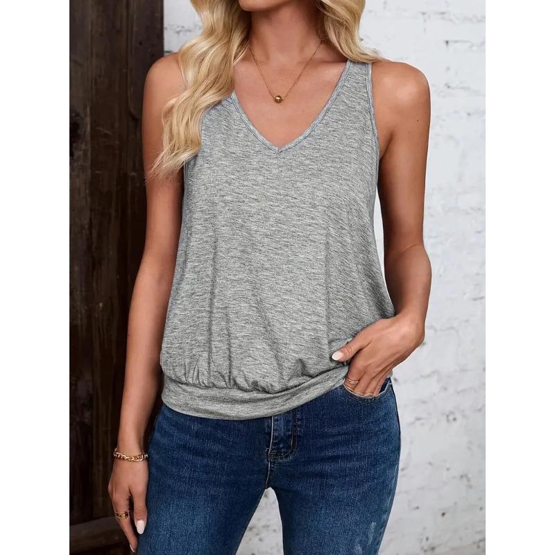 JPNTKY Women's Fashion Casual V-Neck Sleeveless Blouses & Shirts