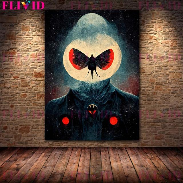 Lord of the Void and Pumpkin Demon Vintage Wall Art Canvas Painting Planet Devourer In Space Art Poster