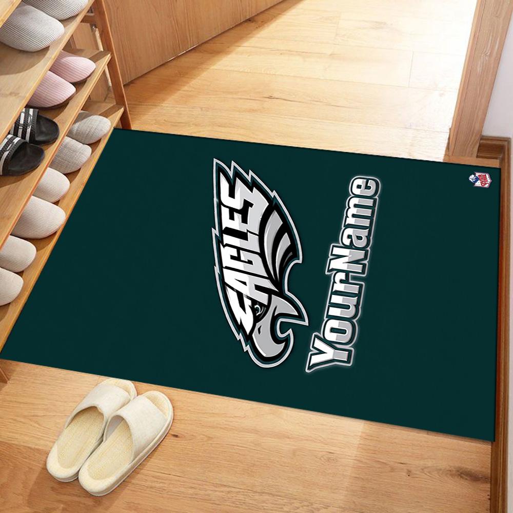 Philadelphia Eagles Customizable Name Floor Mat Design For Hallway Game Room Dormitory Decorate Room Antislip Carpet Decorate Offices Spiritual Gift