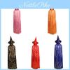 Premium Halloween Umhang mit genähtem Handwerk Kostüm für Erwachsene und Kinder Hexenumhang für Cosplay Schwarz