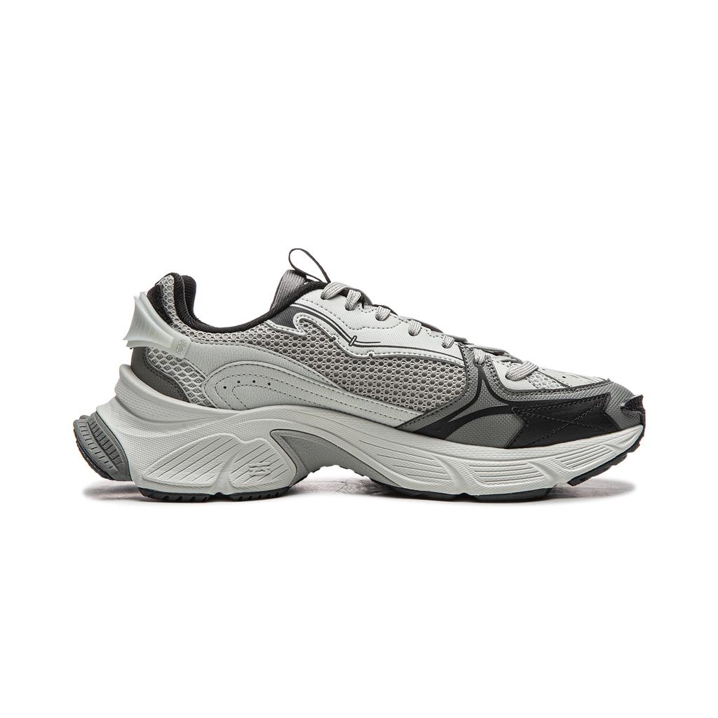 Li Ning Xingji Cushioning Abrasion Resistant Breathable Low Top Chunky Sneakers Men's Gray Black AGCW087-4