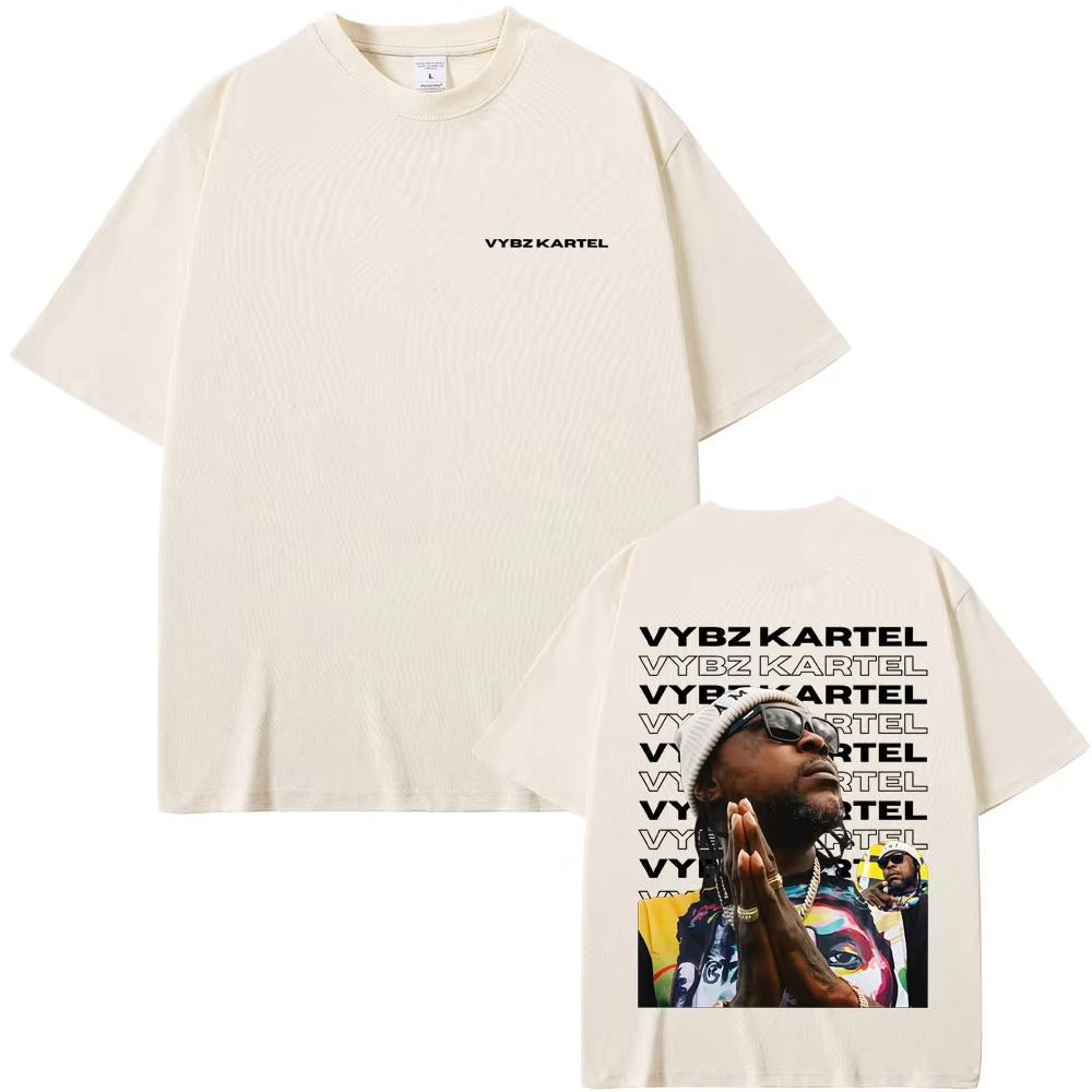 Rapper Vybz Kartel Graphic T-shirts Men Women Hip Hop Fashion Oversized T Shirt Casual Cotton Retro Short Sleeve Tees Streetwear