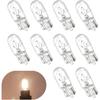 Leechio 10 PCS T10 Brake Light Bulb, 2V 5W High Temperature Resistance Quartz Glass Side Light, Indicator Light, Dashboard Light, Plug and Play, For