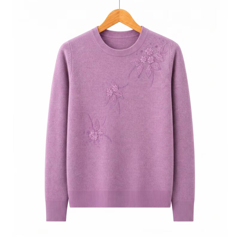 Hodo Women's Floral Embroidered Pullover Sweater