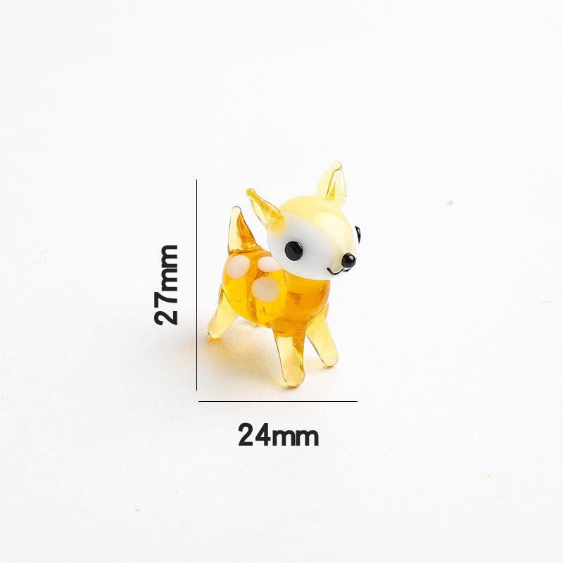 Creative Japanese-style Mini Glass Animals Ornaments Cute Forest Animal Owl Deer Tiger Glass Ornament Home Decor Accessories