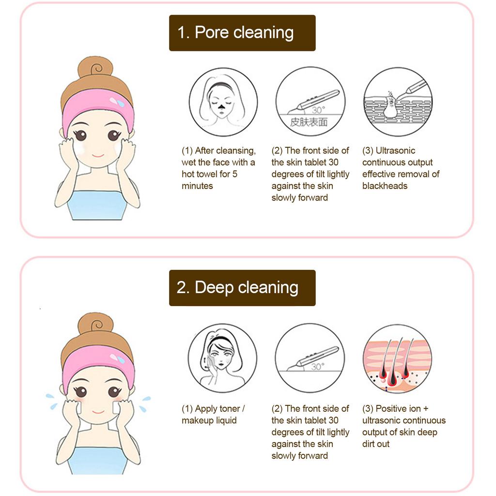 Ultrasonic Skin Scrubber LCD Blackhead Removal Face Cleaning Skin Scrubber Lifting Machine